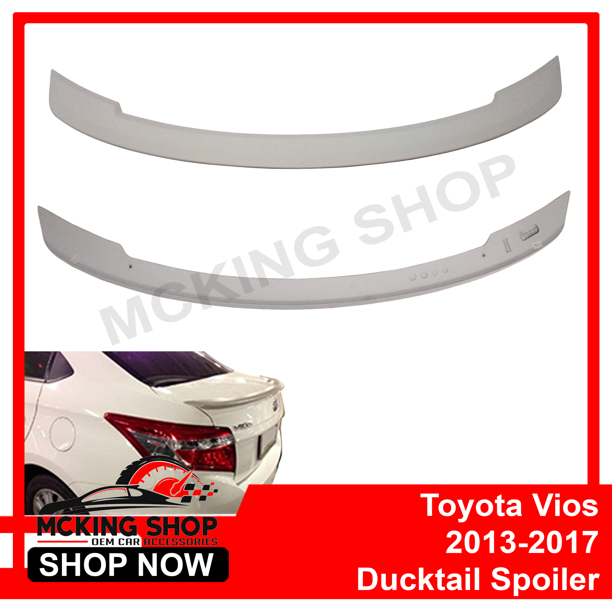 Toyota Vios 2013 2017 Gen 3 Ducktail Spoiler Version 1 Unpainted