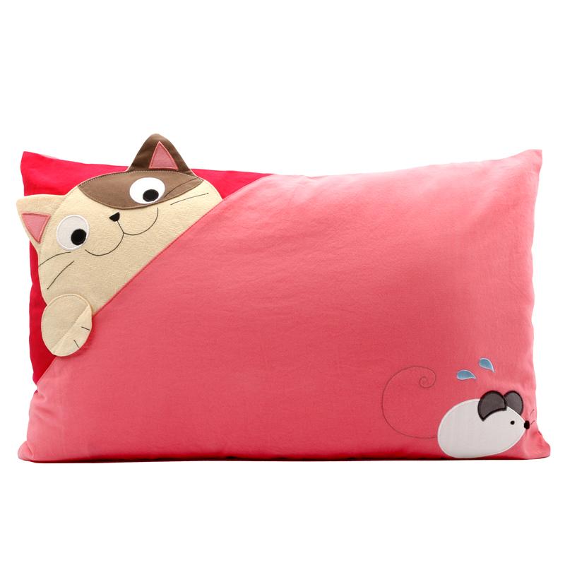 Taiwan Import Kine Cat Patchwork Cartoon Pure Cotton Cloth Health Skin Infant Children Pillow Cases zhen xin tao Pillow Case