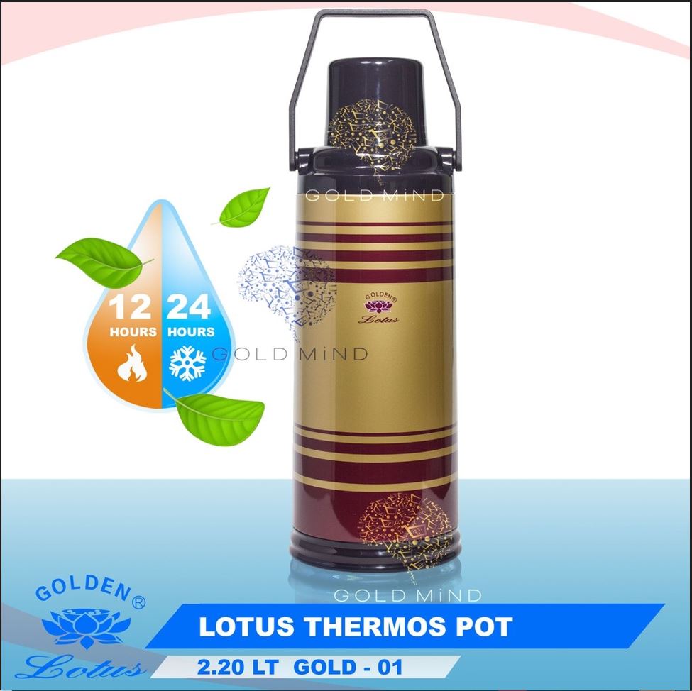 Lotus By Micromatic 2 2L Metal Thermos Vacuum Flask Gold Lazada PH