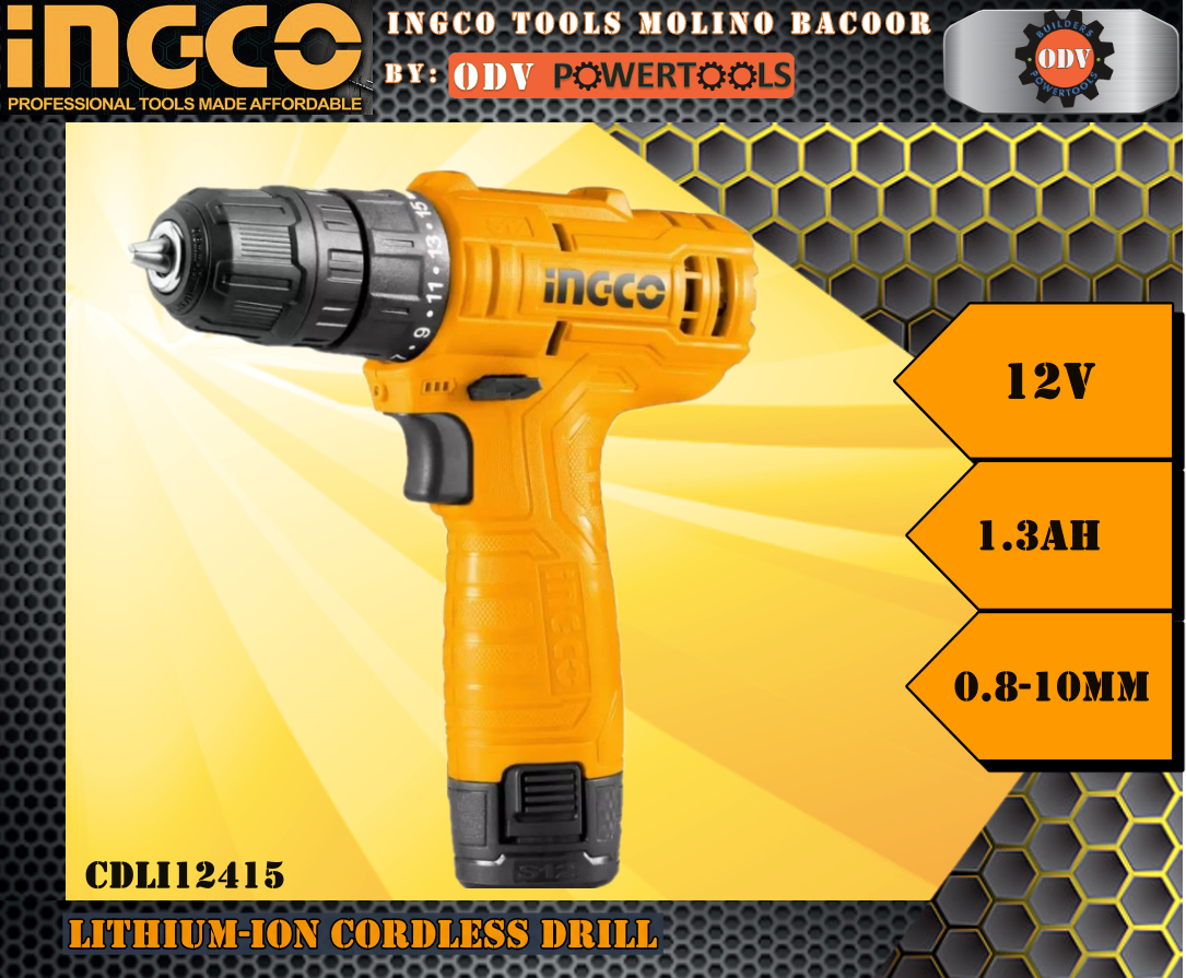 INGCO Cordless Drill 12V Lithium Ion S12 SUPER SELECT CDLI12415 ODV