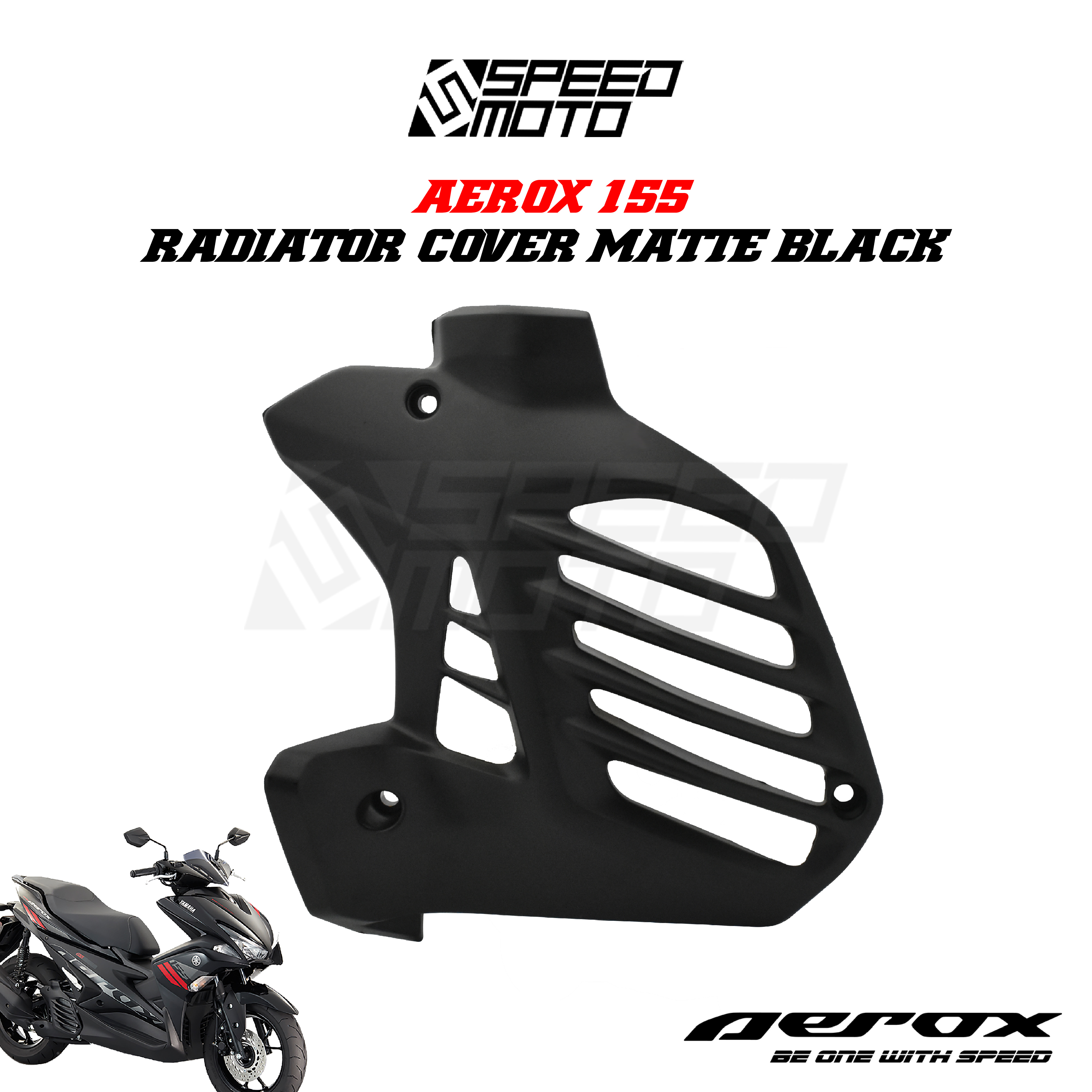 YAMAHA AEROX 155 V1 RADIATOR COVER GLOSSY CARBON MATTE BLACK