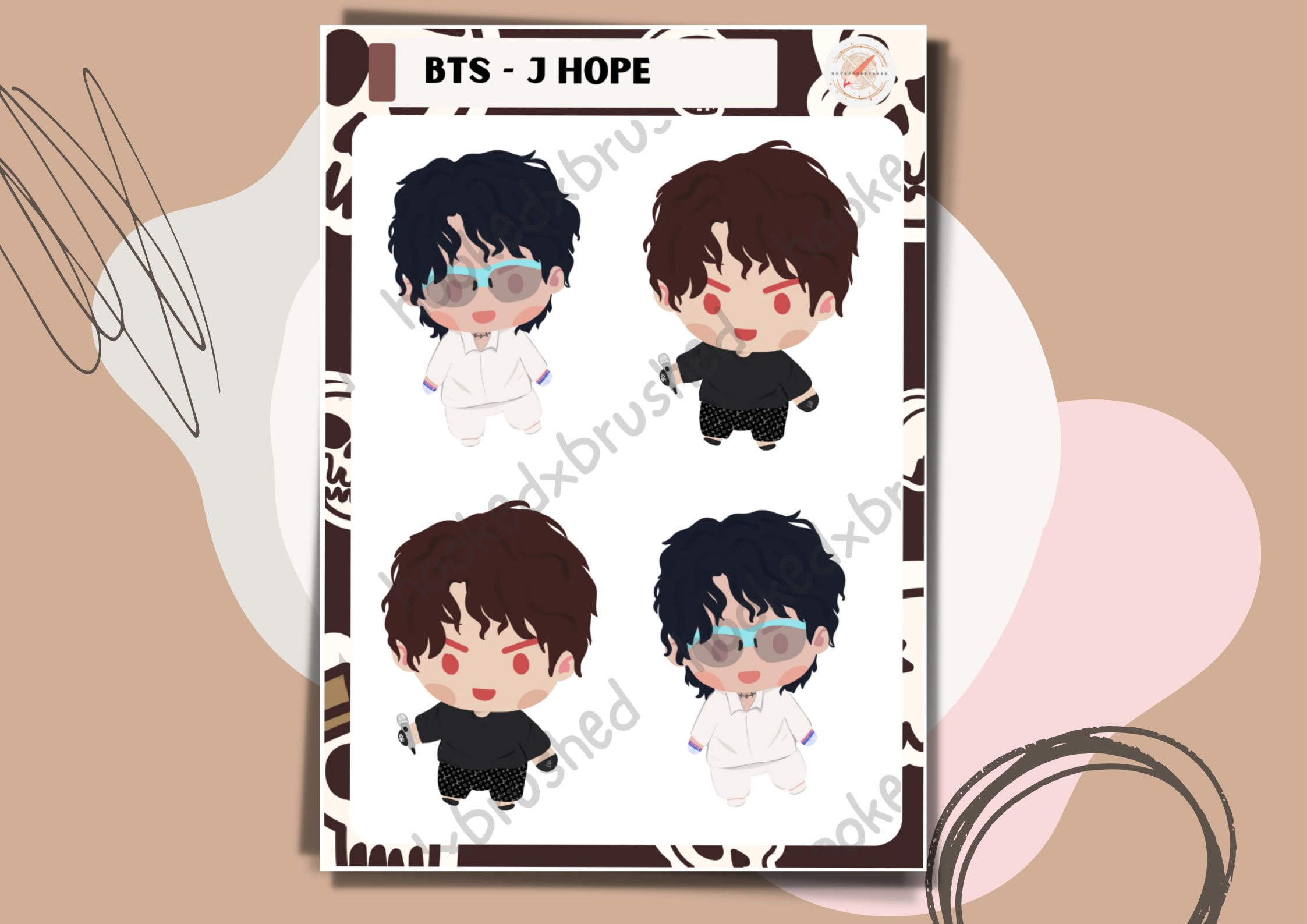 BTS J Hope Sticker Pack 5x7 Lazada PH