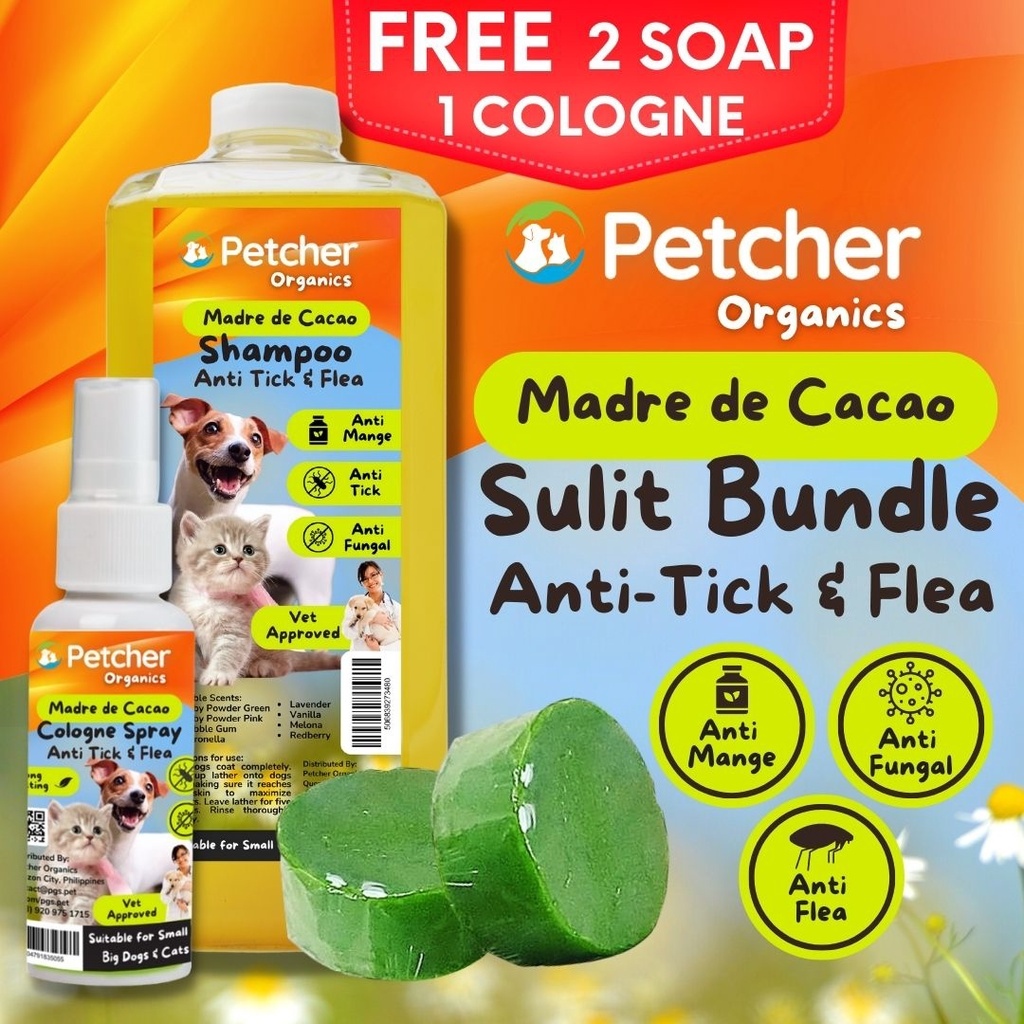 Petcher Organics Madre De Cacao Pet Fresh 3 In 1 Bundle Pack Anti Tick