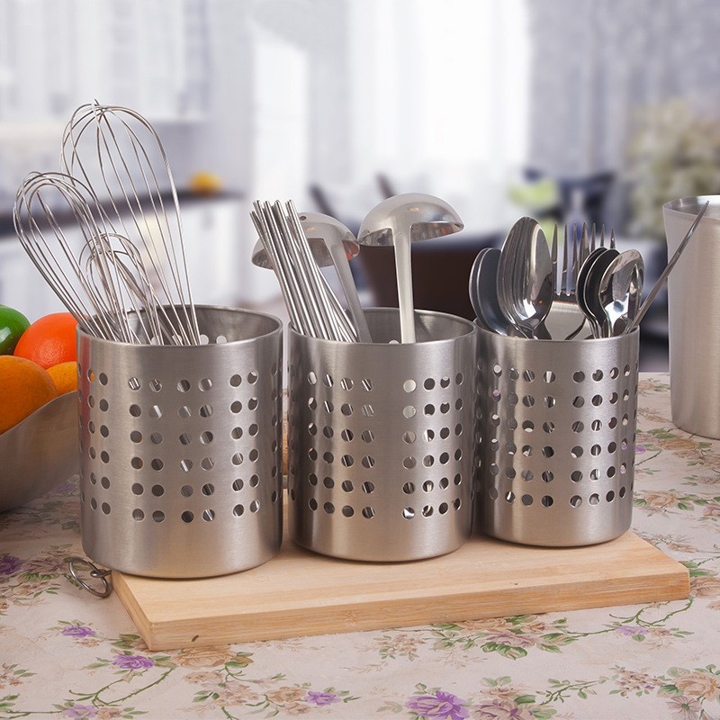 Stainless Steel Spoon And Fork Holder Drainer Kitchen Organizer Cutlery