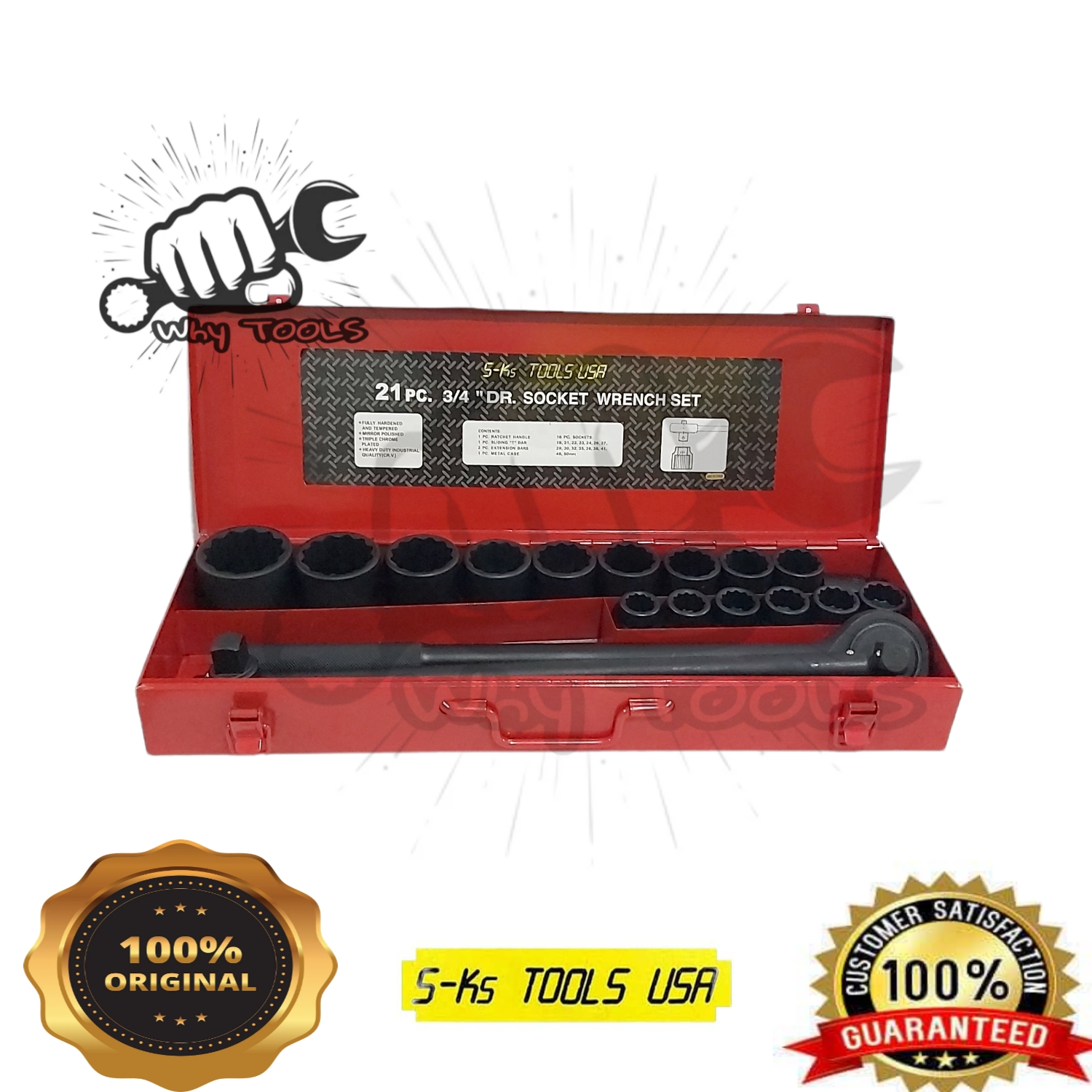 Why Tool Shop Sks Tools USA 3 4 Drive 21pcs Socket Wrench Set 19