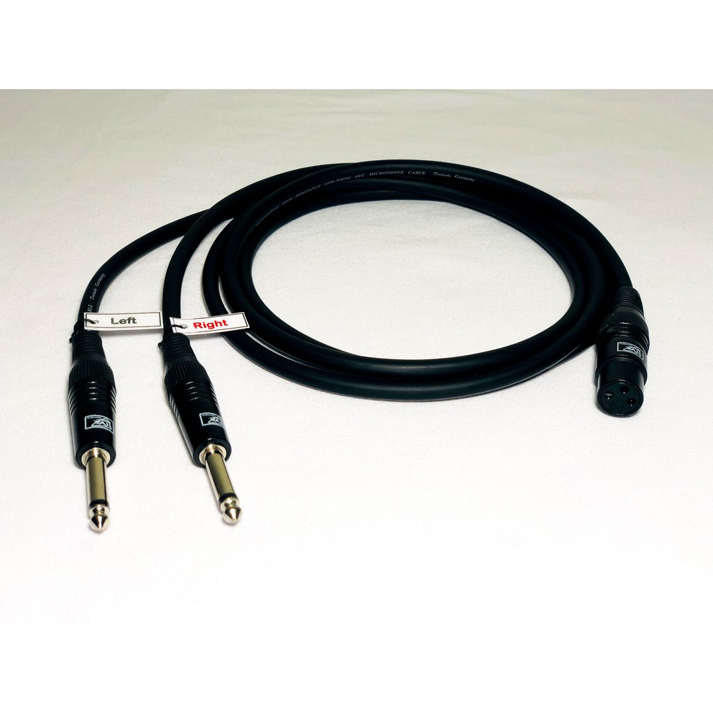 PL TS LEFT AND RIGHT To XLR FEMALE STEREO HEAVY DUTY PLUGS AND CABLES