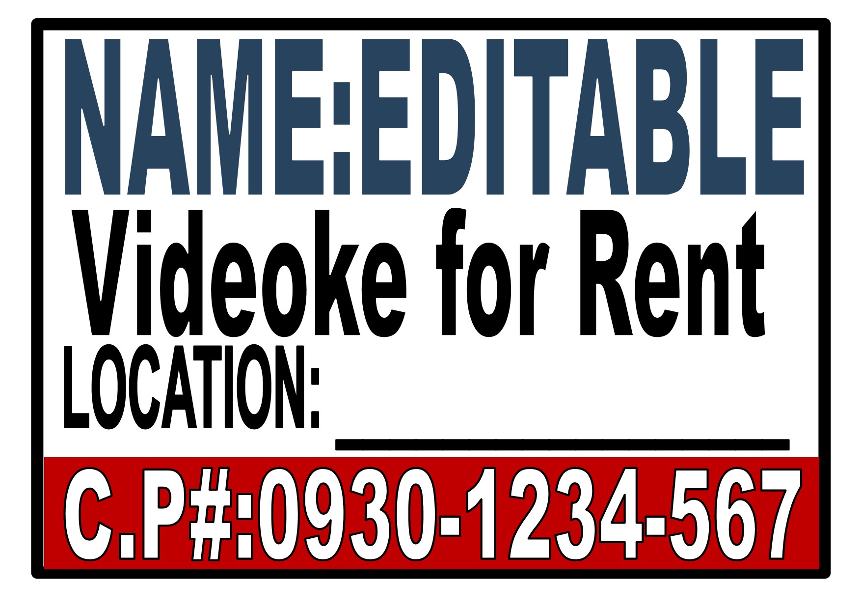 Videoke For Rent Laminated Signage A Size With Free Details Edit