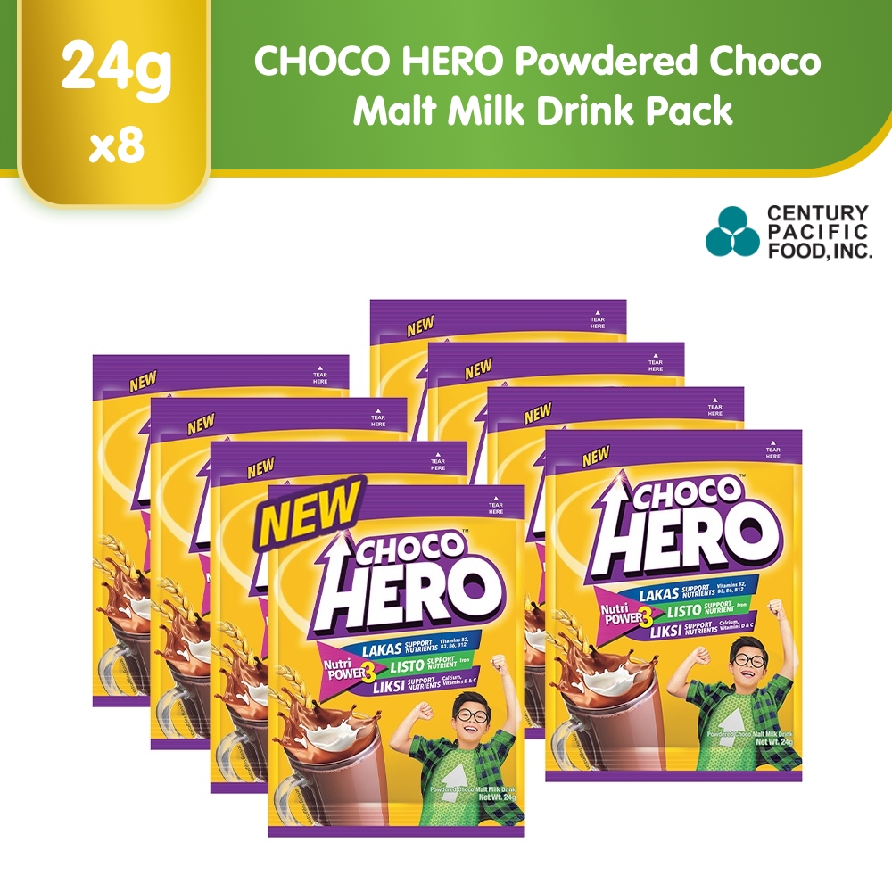 CHOCO HERO Powdered Choco Malt Milk Drink 24g X8 Lazada PH