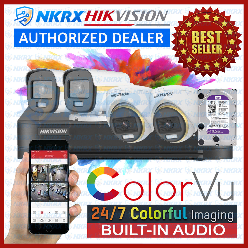 Hikvision Colorvu Kit With Audio 4CH 2MP CCTV Package 1080p Mobile