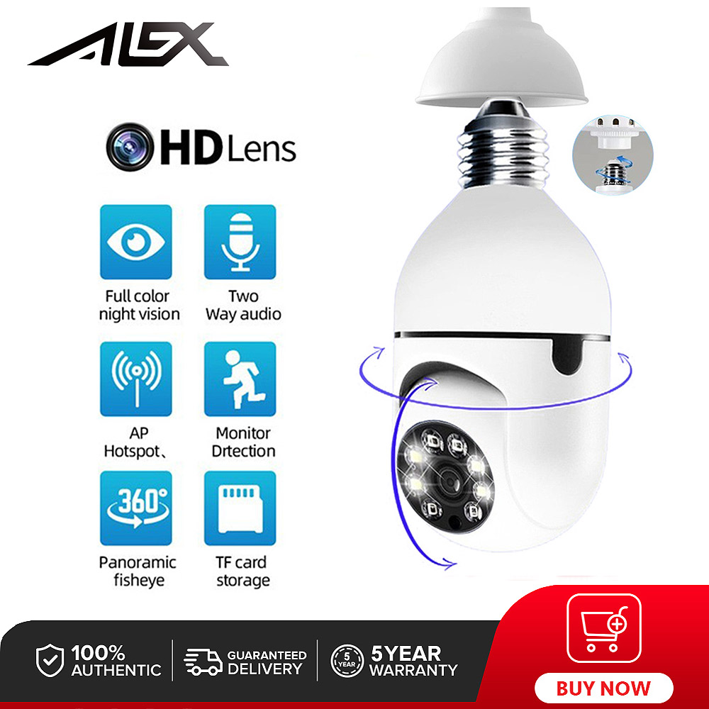 Alex Original Bulb Ptz Camera Night Vision Wireless Cctv Ip Security Hd