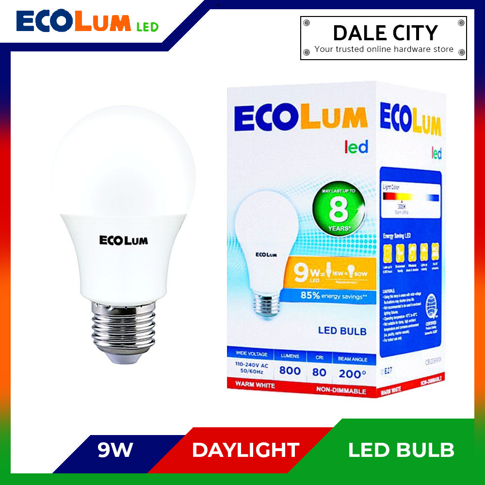 ECOLUM 9w LED Bulb Daylight E27 Lazada PH