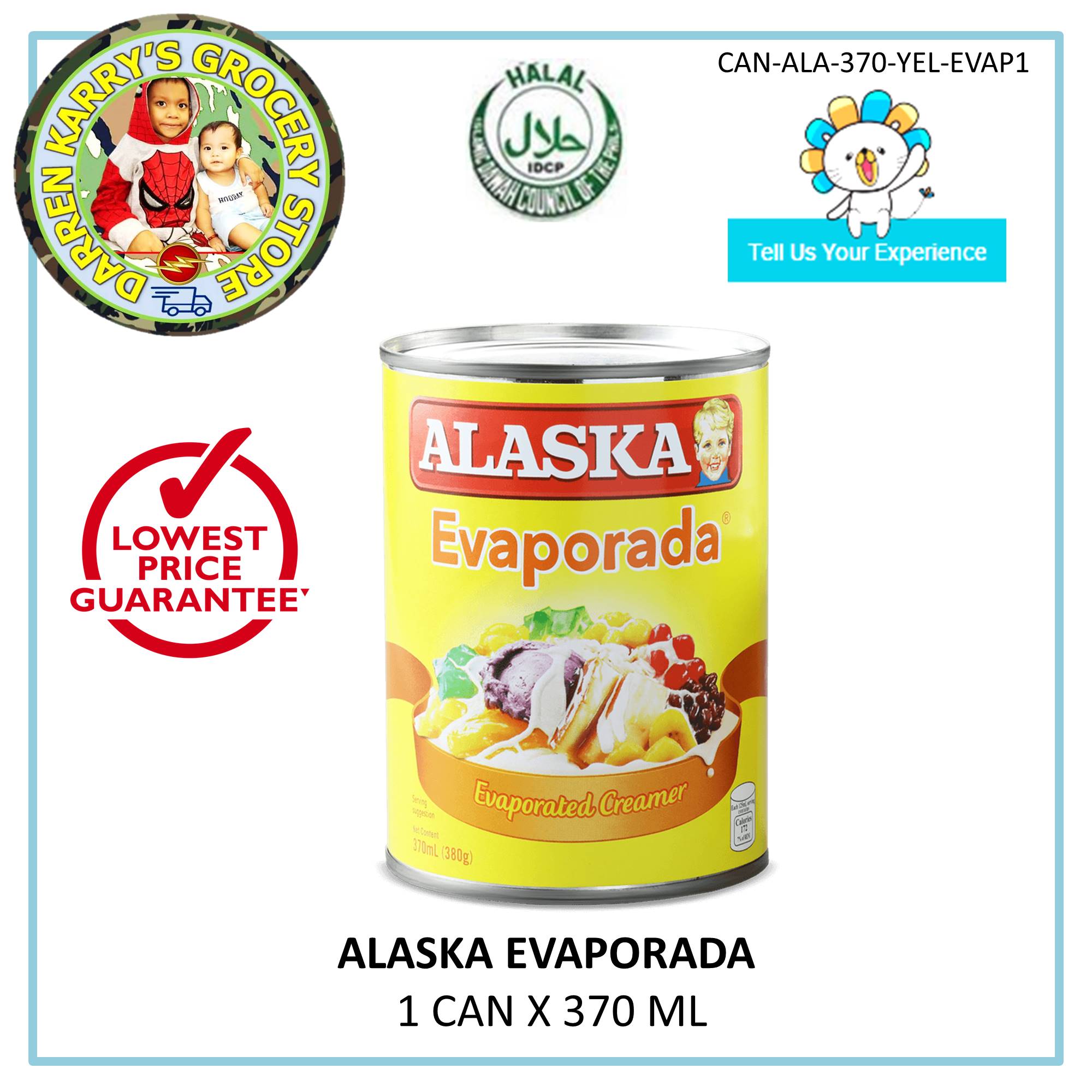 Alaska Evaporada Evaporated Creamer 370 Ml X 1 Can Yellow Kitchen