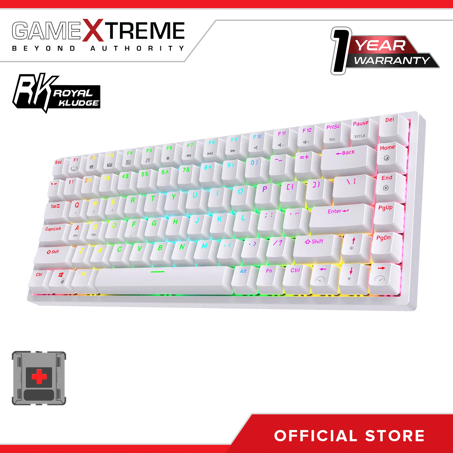 Royal Kludge RK84 Tri Mode RGB 84 Keys Hot Swappable Mechanical