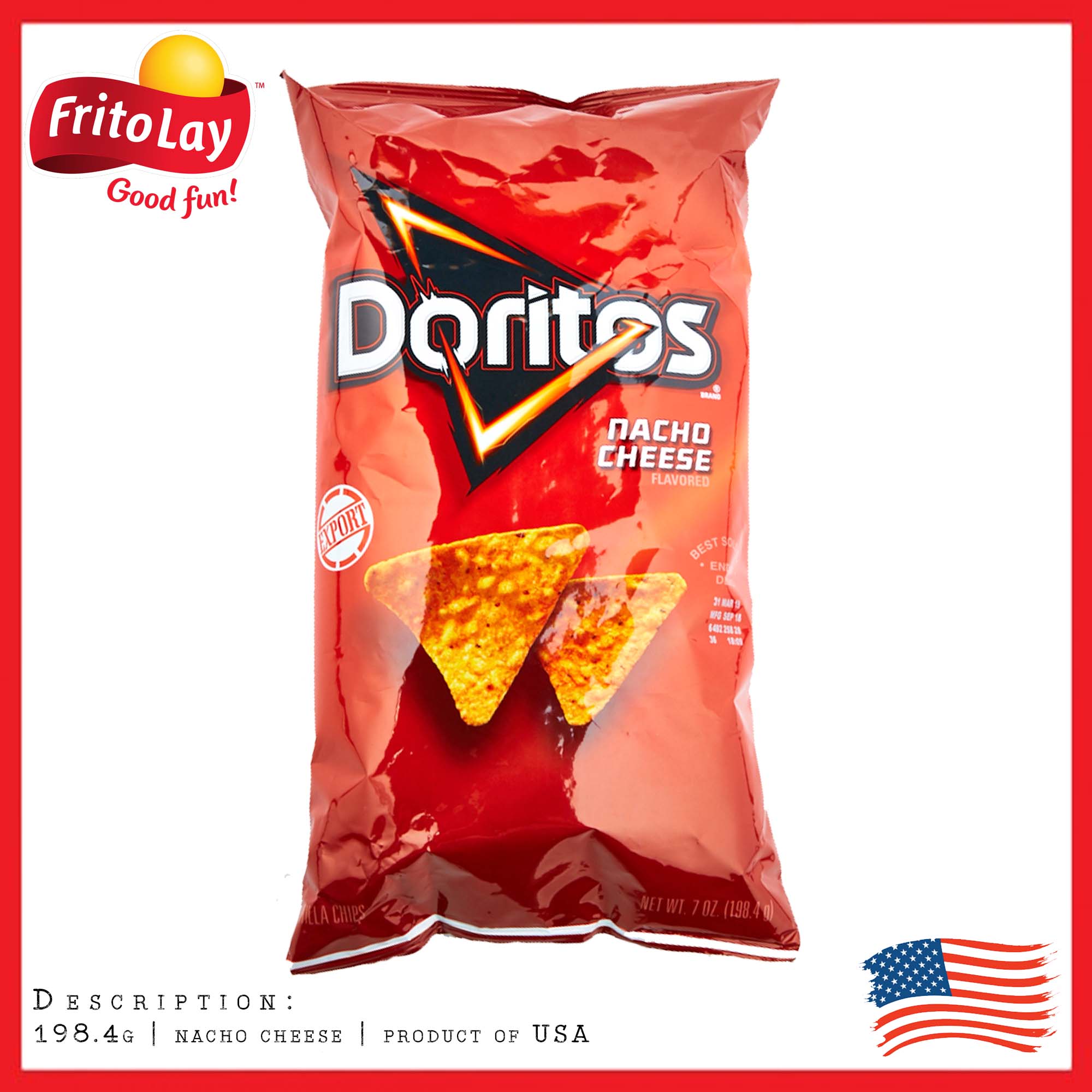 Fritolay Doritos Nacho Cheese Tortilla Chips Oz Imported Tostitos