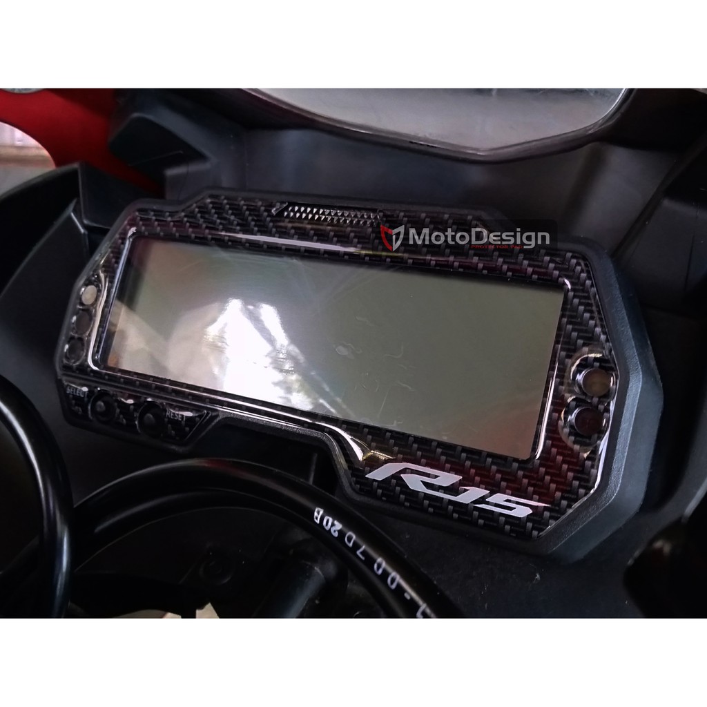 Yamaha Black Carbon Pattern Thick Embossed Speedometer Sticker For R15