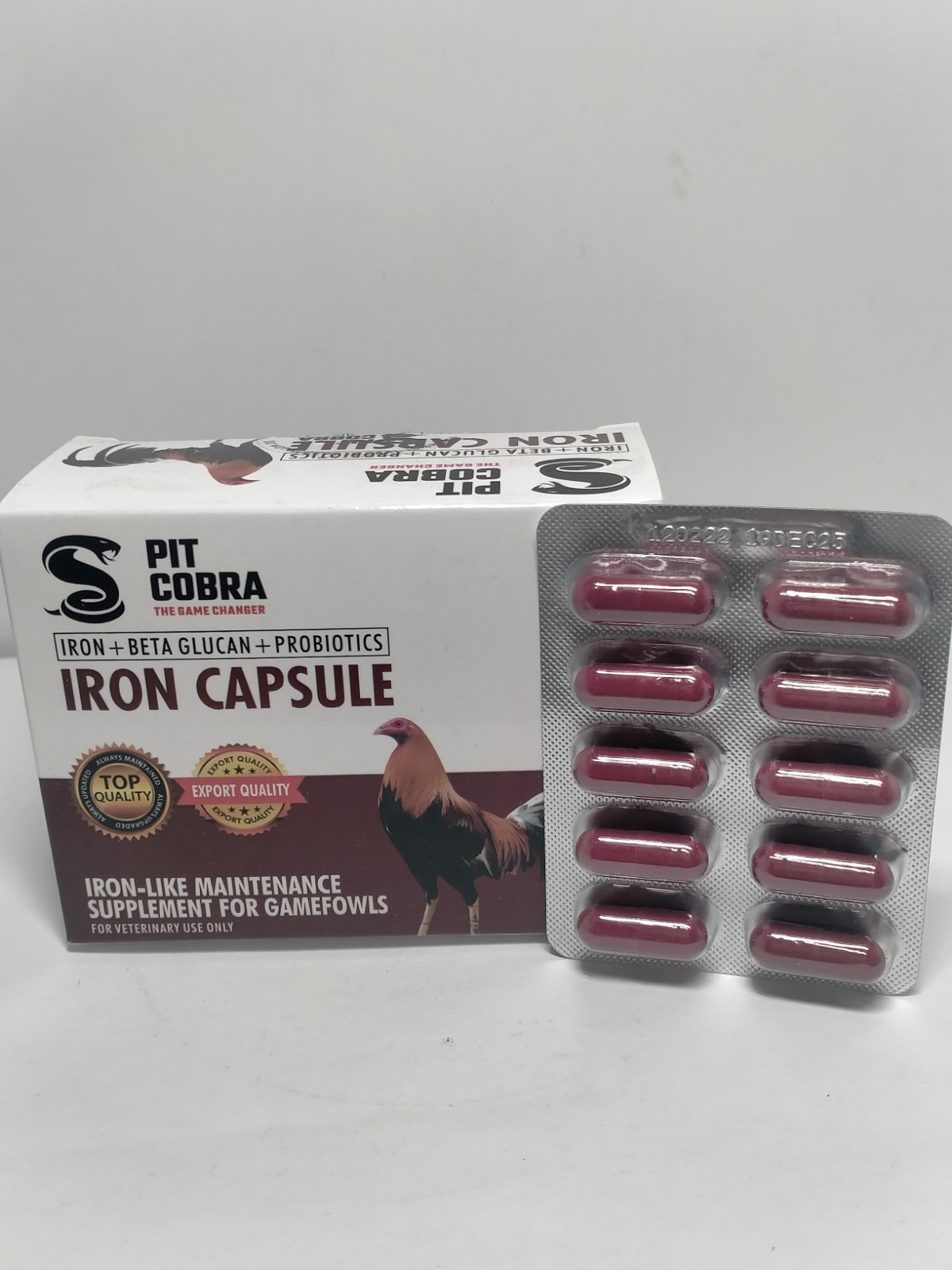 CLR AGRIVET PIT COBRA IRON CAPSULES IRON BETA GLUCAN PROBIOTICS