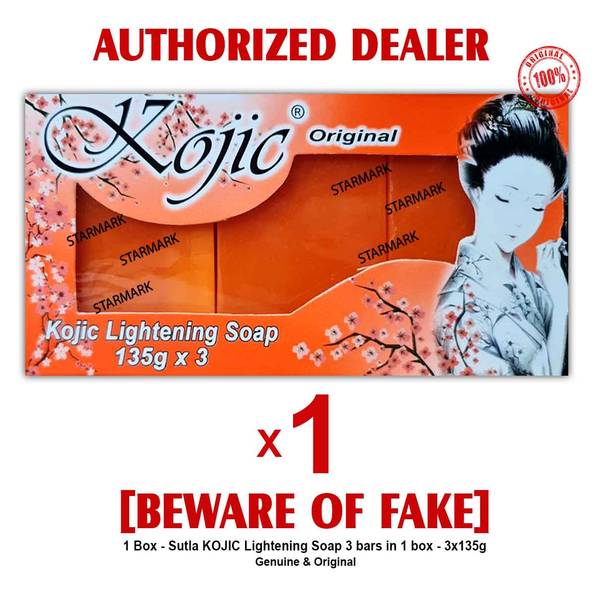 Sutla Kojic Soap Soaps X G Per Box Sutla Lightening Soap Orange