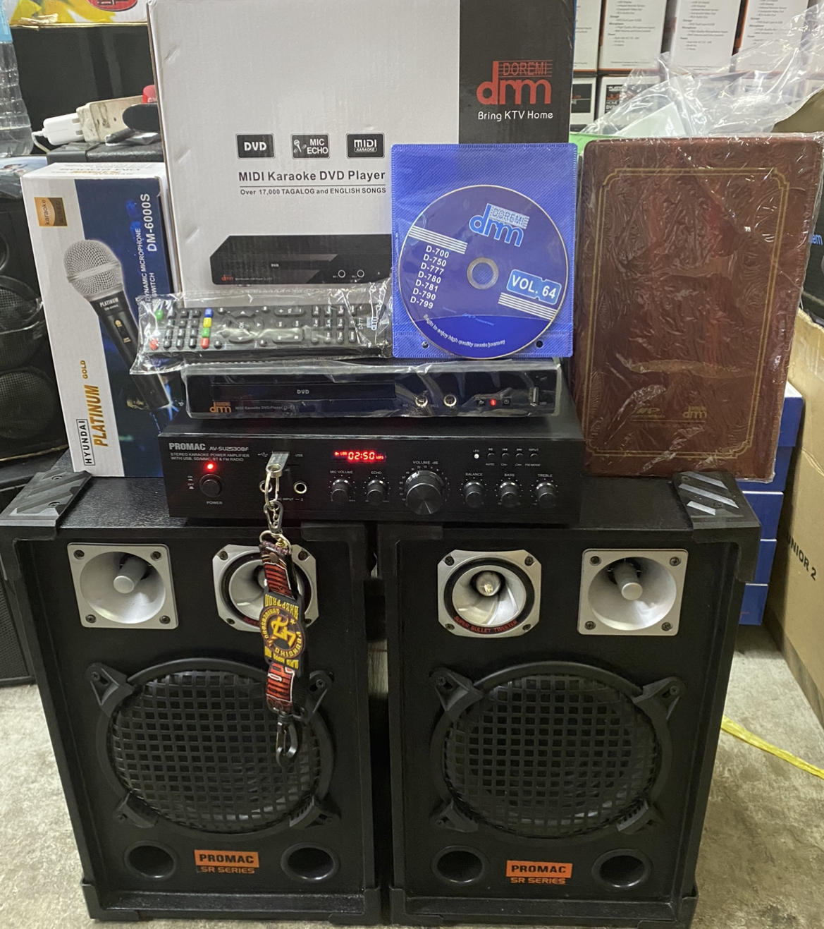 Complete Package Promac Aplifier Speaker With Karaoke Videoke Player