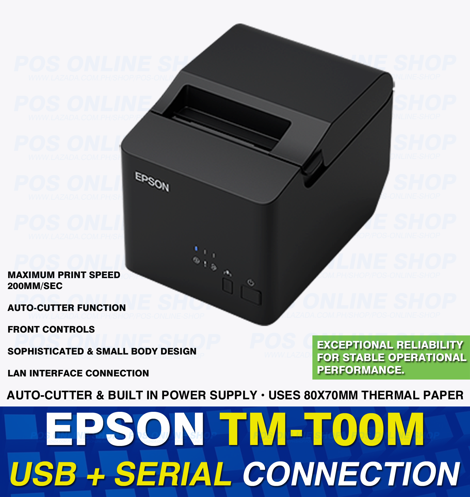 Epson Tm T M Tm T X Tm T Thermal Pos Printer Usb Rs Serial