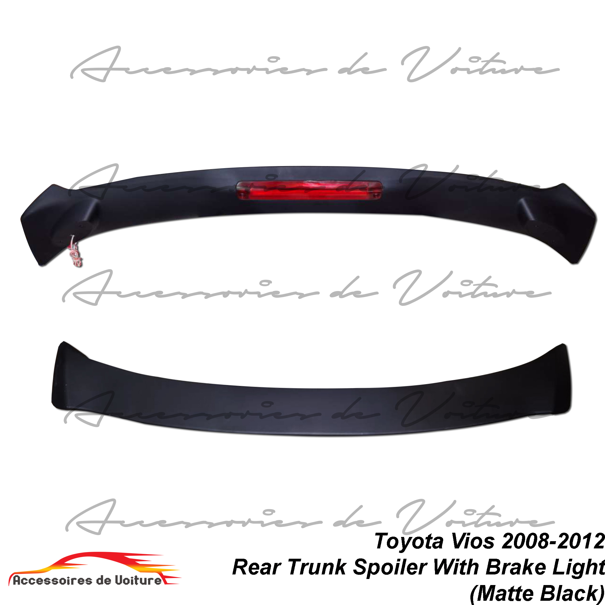 Toyota Vios Batman Rear Trunk Spoiler With Brake Light Matte