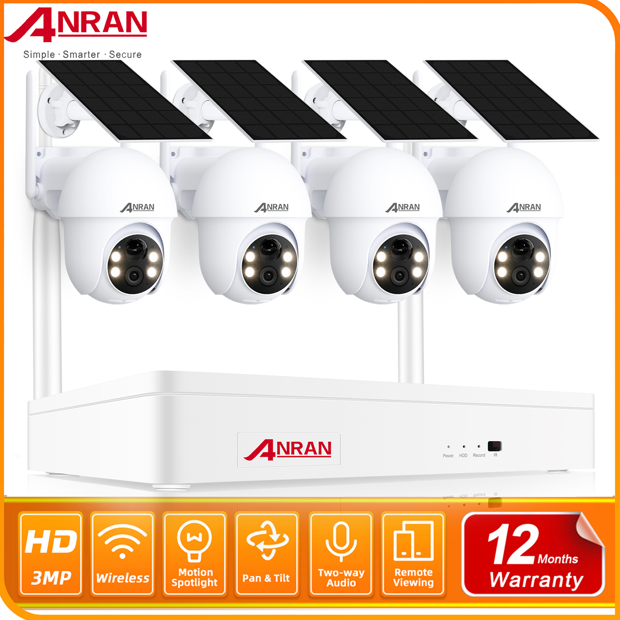 CCTV Security System 3MP CCTV Set Package 4 ANRAN Camera With 8 Channel