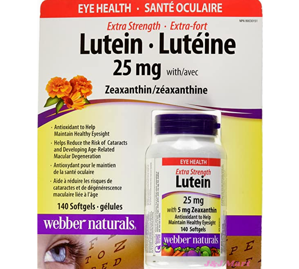 Webber Naturals Lutein 25 Mg With Zeaxanthin 5 Mg For Eye Health 175