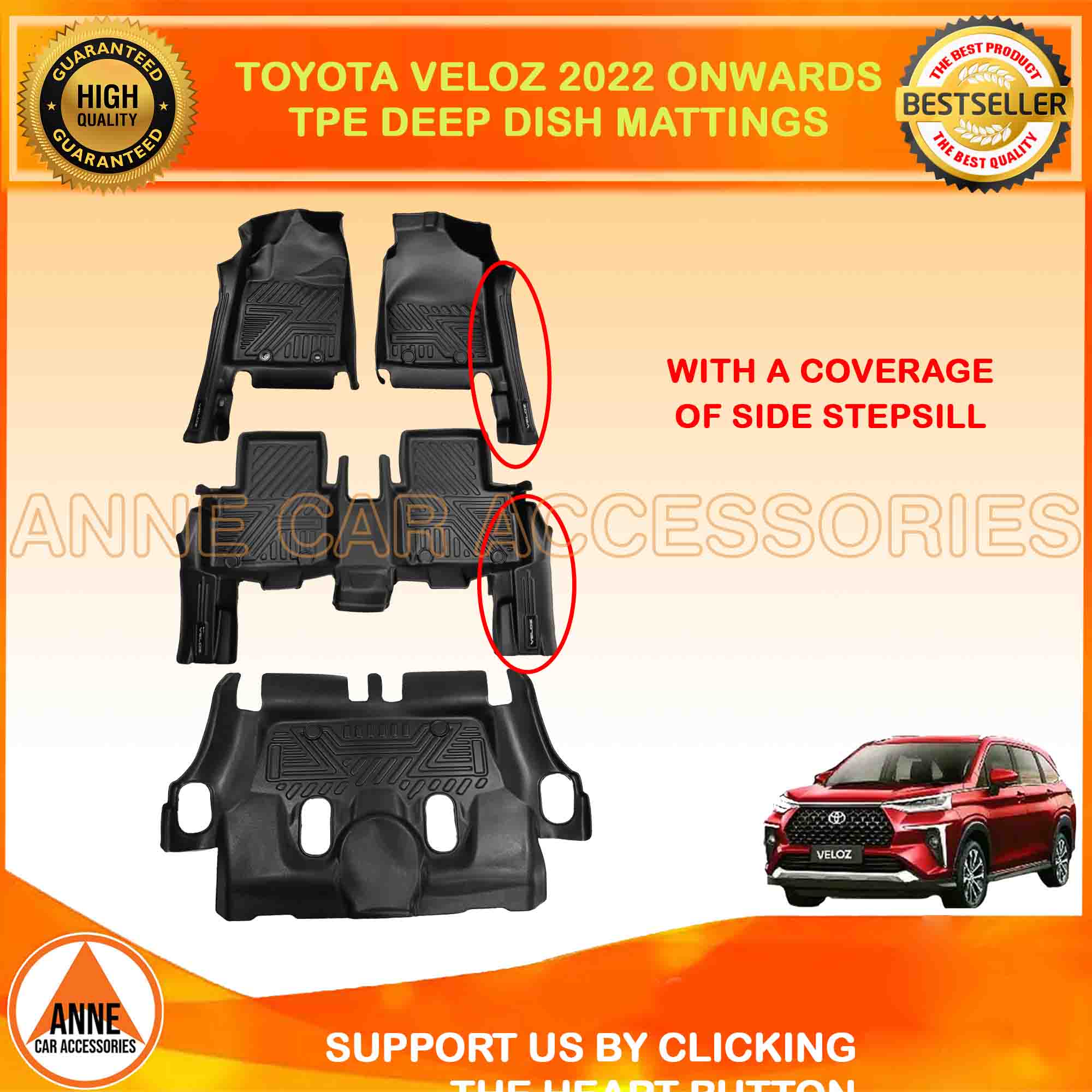 Tpe Car Deep Dish Matting For Toyota Veloz Onwards Model Deep