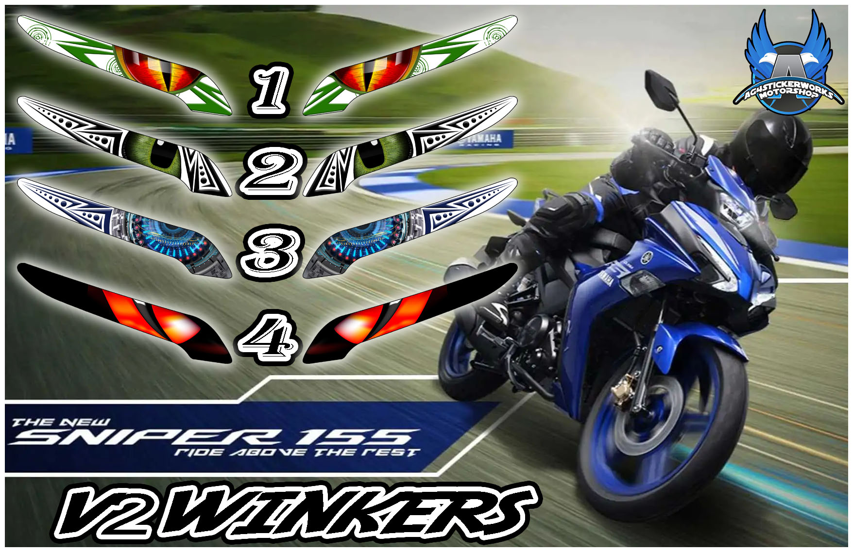 Yamaha Sniper 155 Eye Winker Sticker Decals Lazada PH