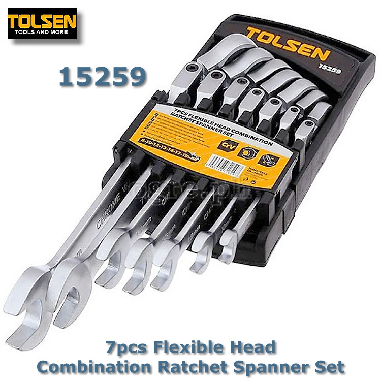 Tolsen 15259 7pcs Flexible Head Combination Ratchet Spanner Set Lazada PH