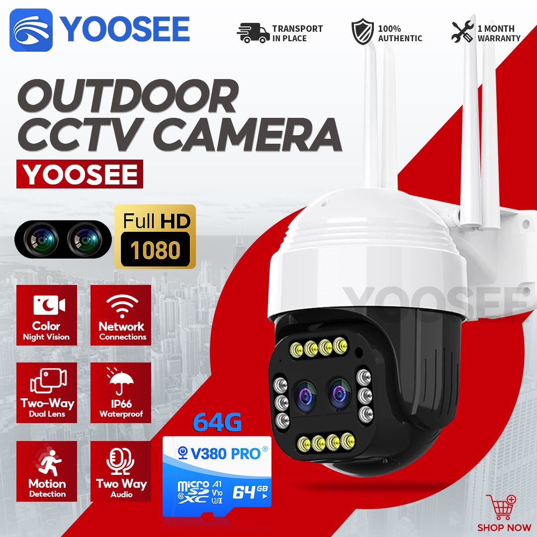 YOOSEE Dual Lens HD 1080P CCTV Camera Waterproof Full Colornight Vision