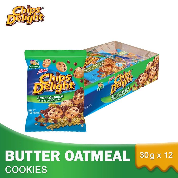 Chips Delight Mini Butter Oatmeal Chocolate Chip Cookies 30g Pack Of