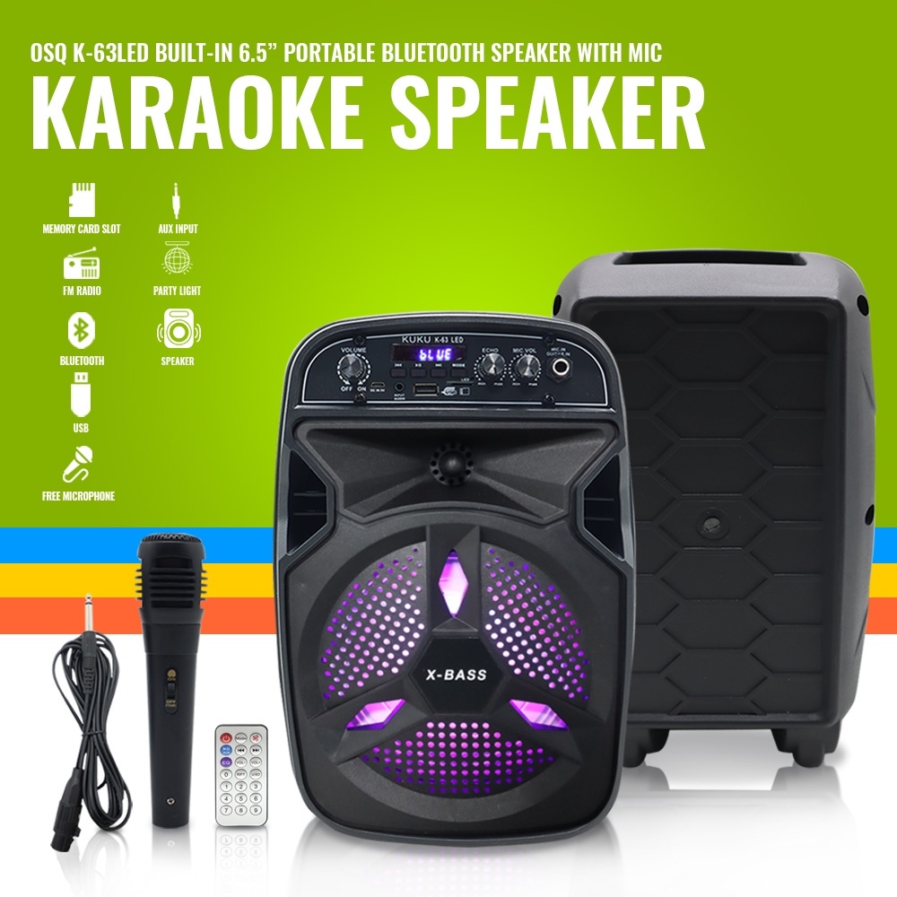 OSQ Built In 6 5 8 5 Inches Speaker Karaoke With LED Bluetooth KUKU