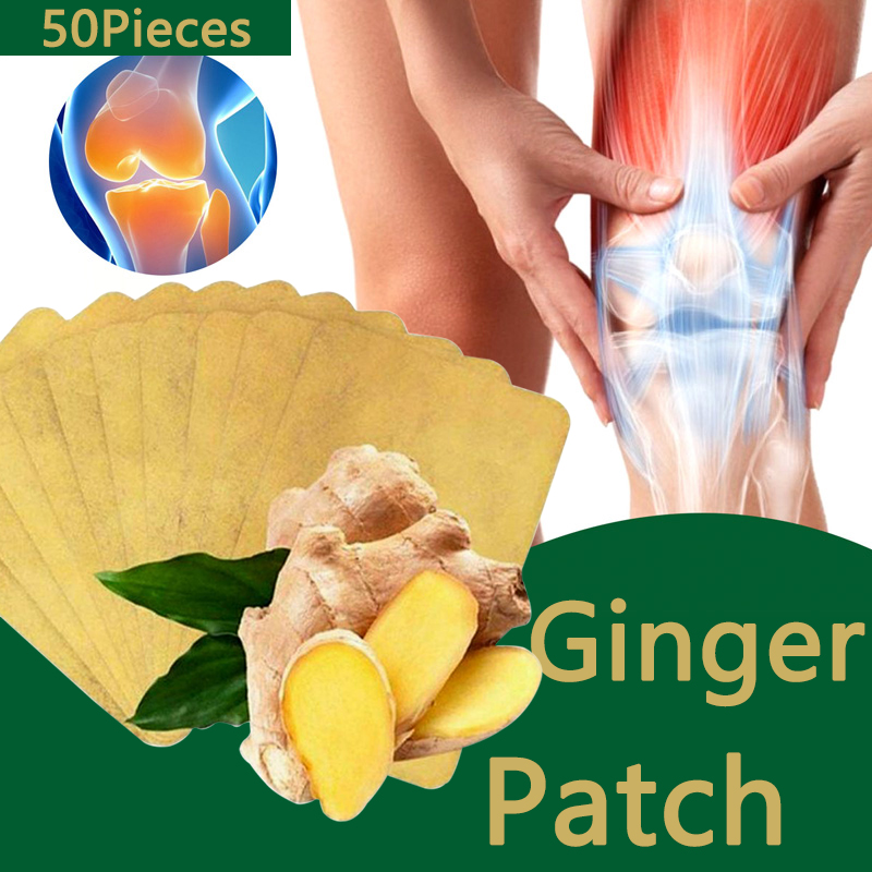 50PCS Set Herbal Ginger Patch Detox Foot Body Neck Knee Pain Relief