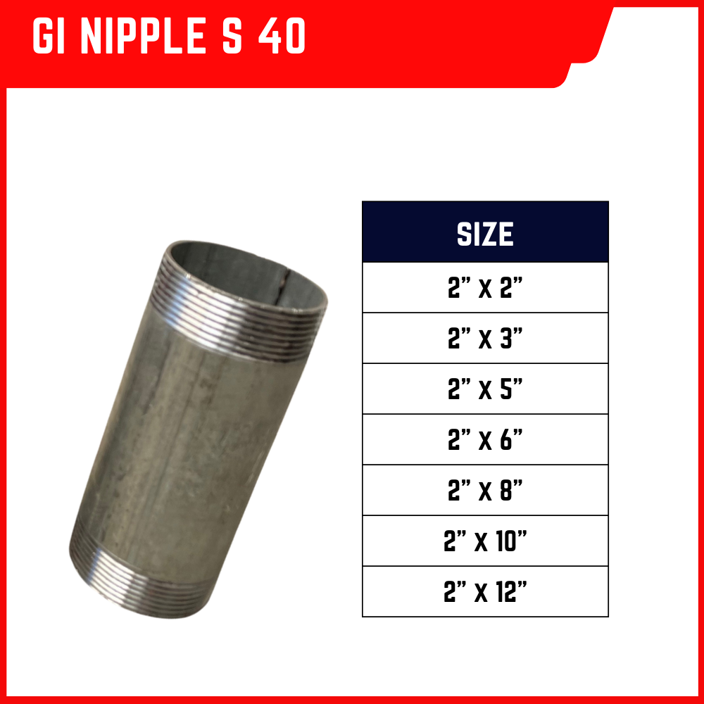 Gi Nipple S Galvanized Metal Pipe Fitting Heavy Duty Diameter