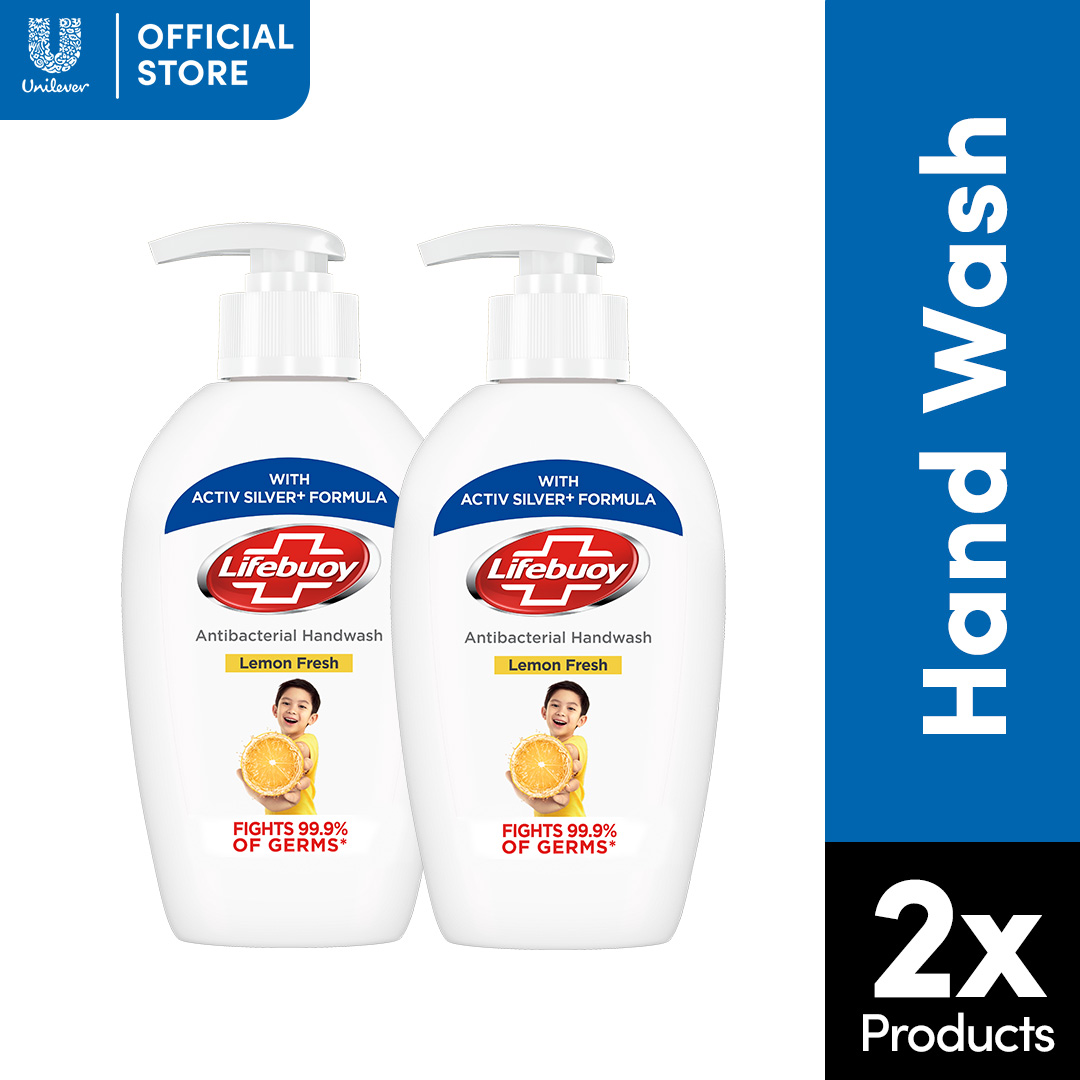 BUNDLE OF 2 Lifebuoy Antibacterial Hand Wash Lemon Fresh 200ml