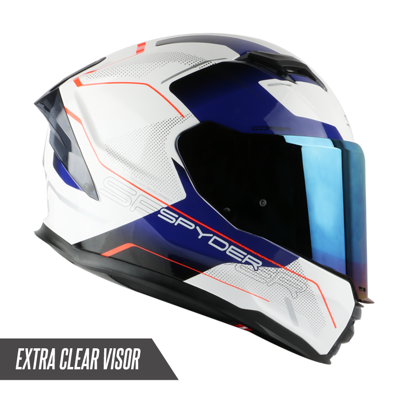 Spyder Full Face Helmet With Dual Visor Corsa Gd Sphere S Free Clear