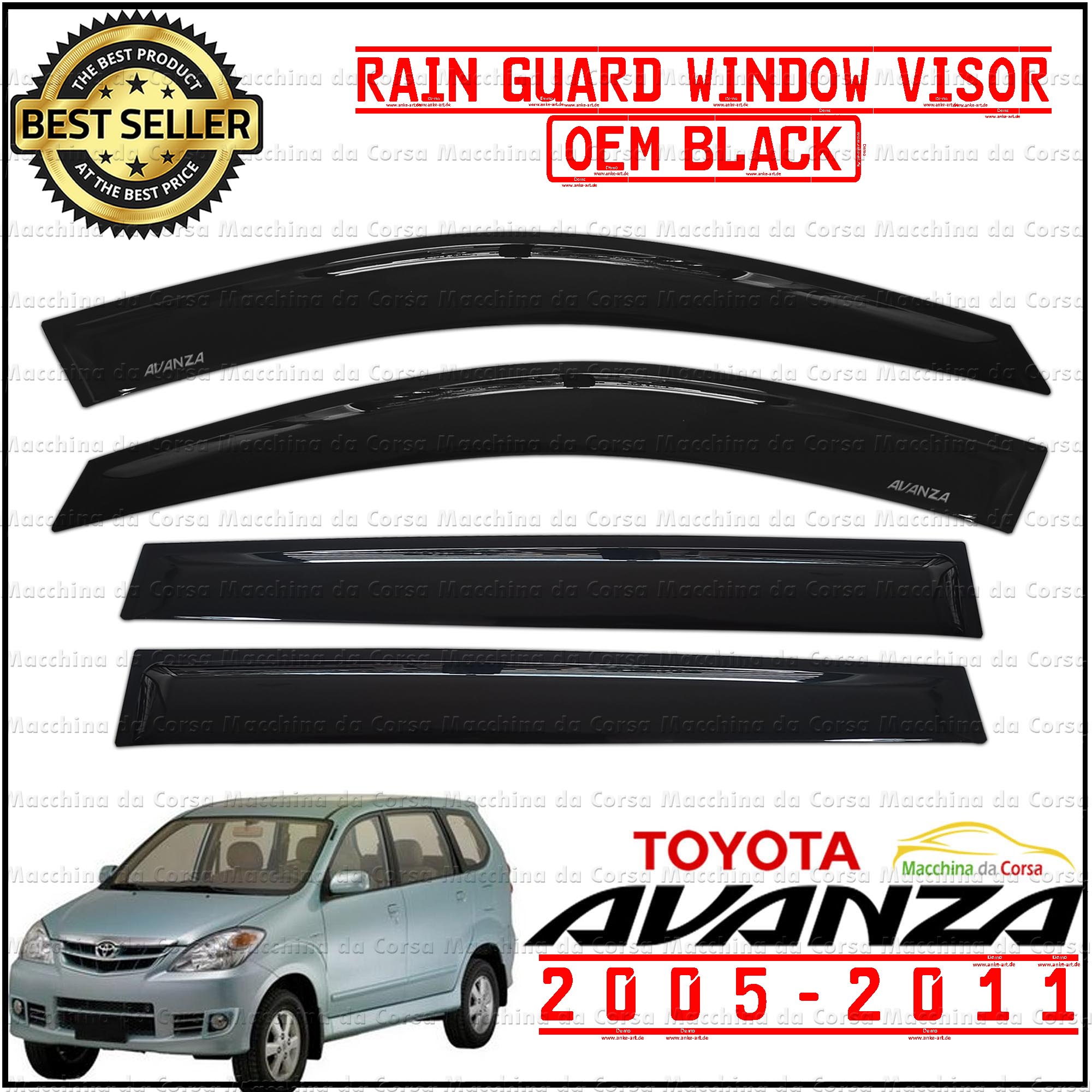 Toyota Avanza Oem Type Rain Guard Window Visor Black