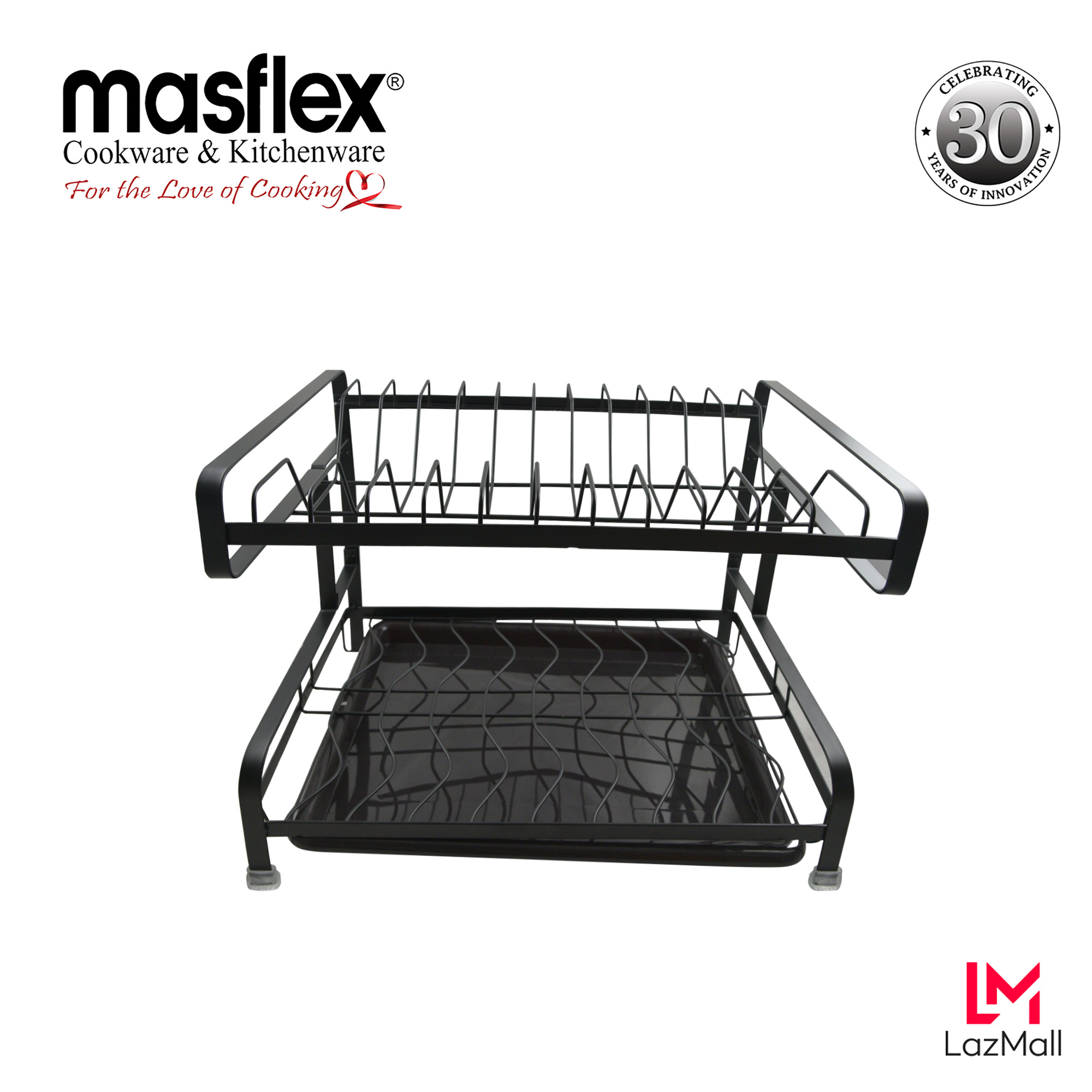 Masflex 2 Tier Dish Rack L39 3 Cm X W25 Cm X H27 Cm Made Of Durable