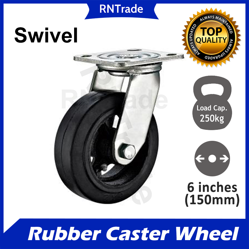 Rubber Caster Wheel 6 Inches X 2 Inches SWIVEL Lazada PH