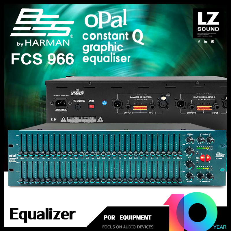 LZ SOUND BSS FCS 966 Graphic Equalizer Audio Opal EQ High Pass Filter