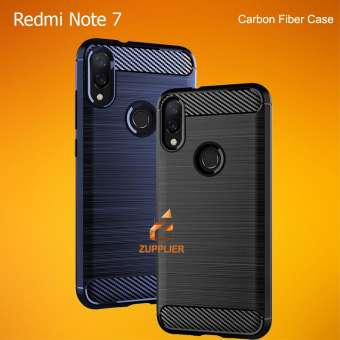 Xiaomi Redmi Note 7 Case Premium Carbon Fiber Brushed Soft TPU Shock Proof Tough Rugged Slim Armor Back Cover Case