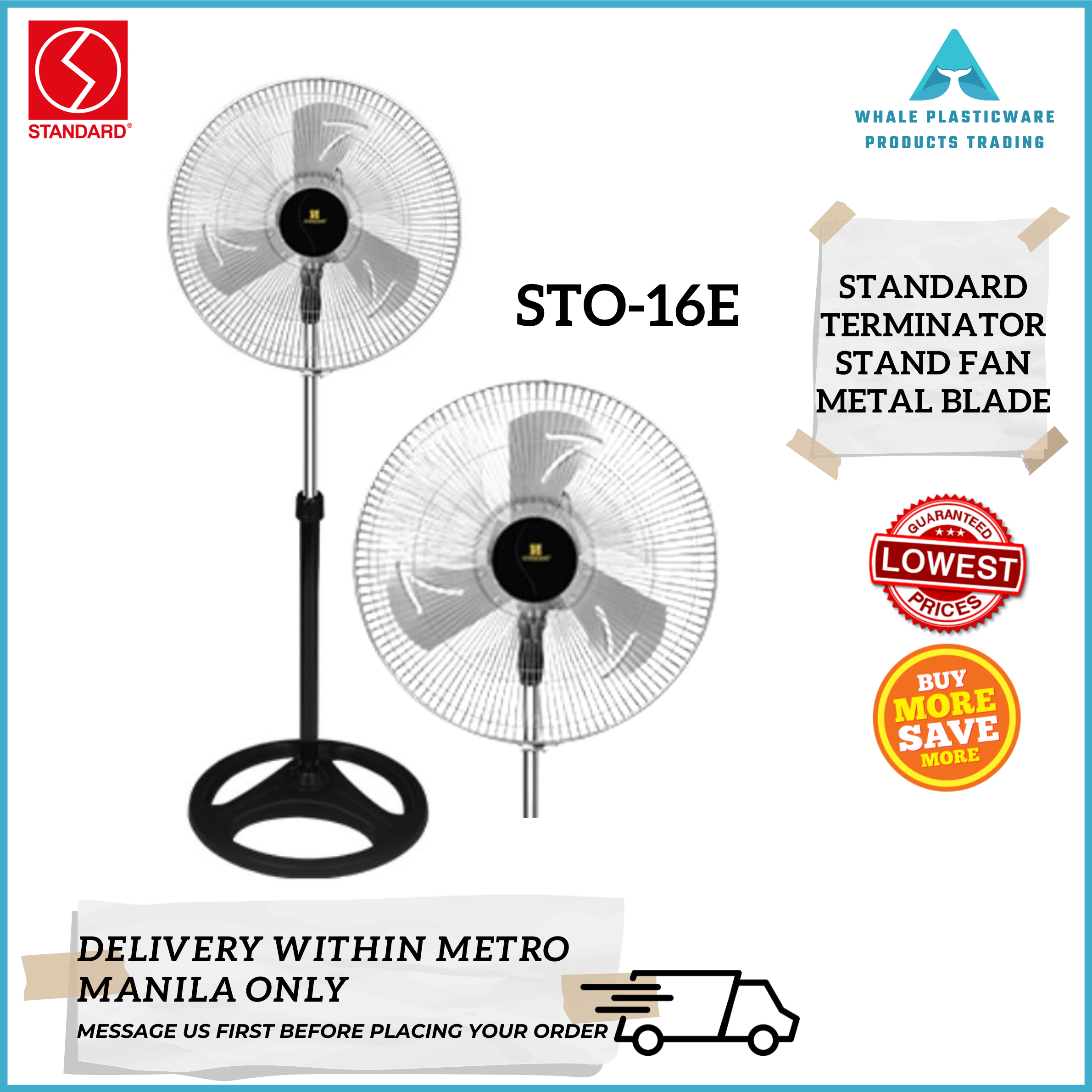 Standard Terminator Stand Fan Metal Blade STO 16E STO 18E Lazada PH