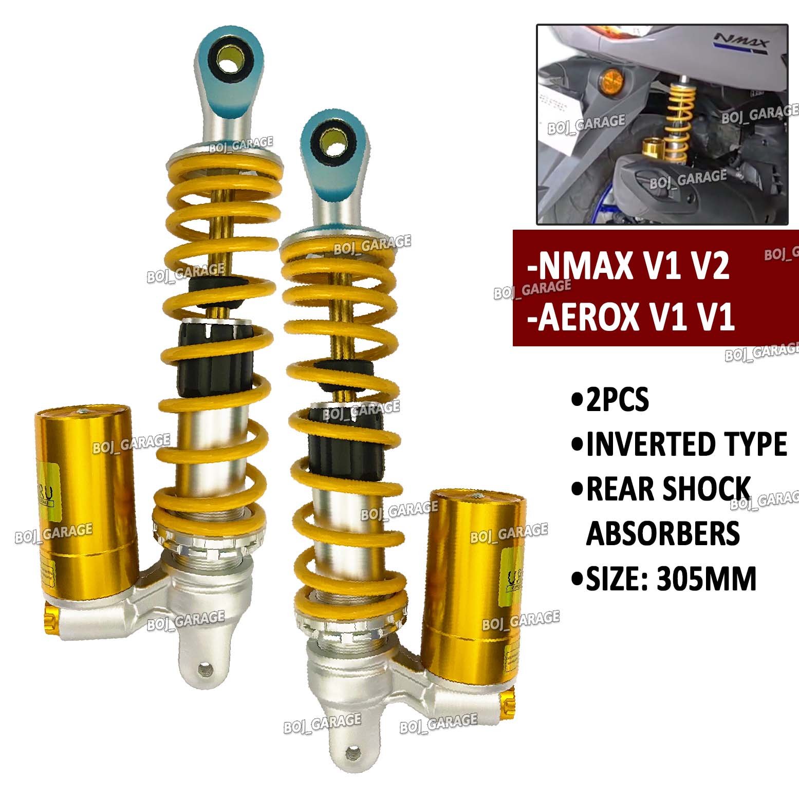 Yamaha Aerox Nmax V V Gold Mutarru Inverted Rear Shock Absorbers Baso