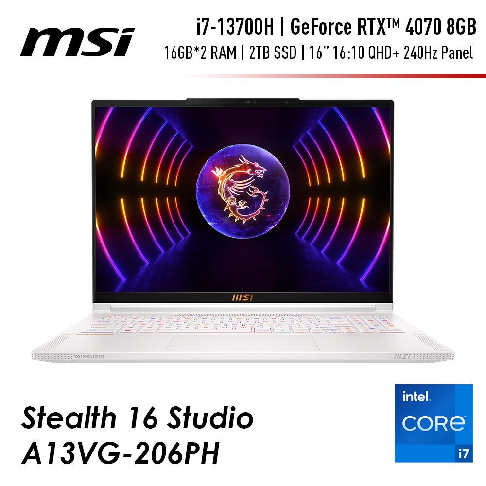 MSI Stealth 16 Studio A13VG 206PH Creator Laptop Pure White Intel