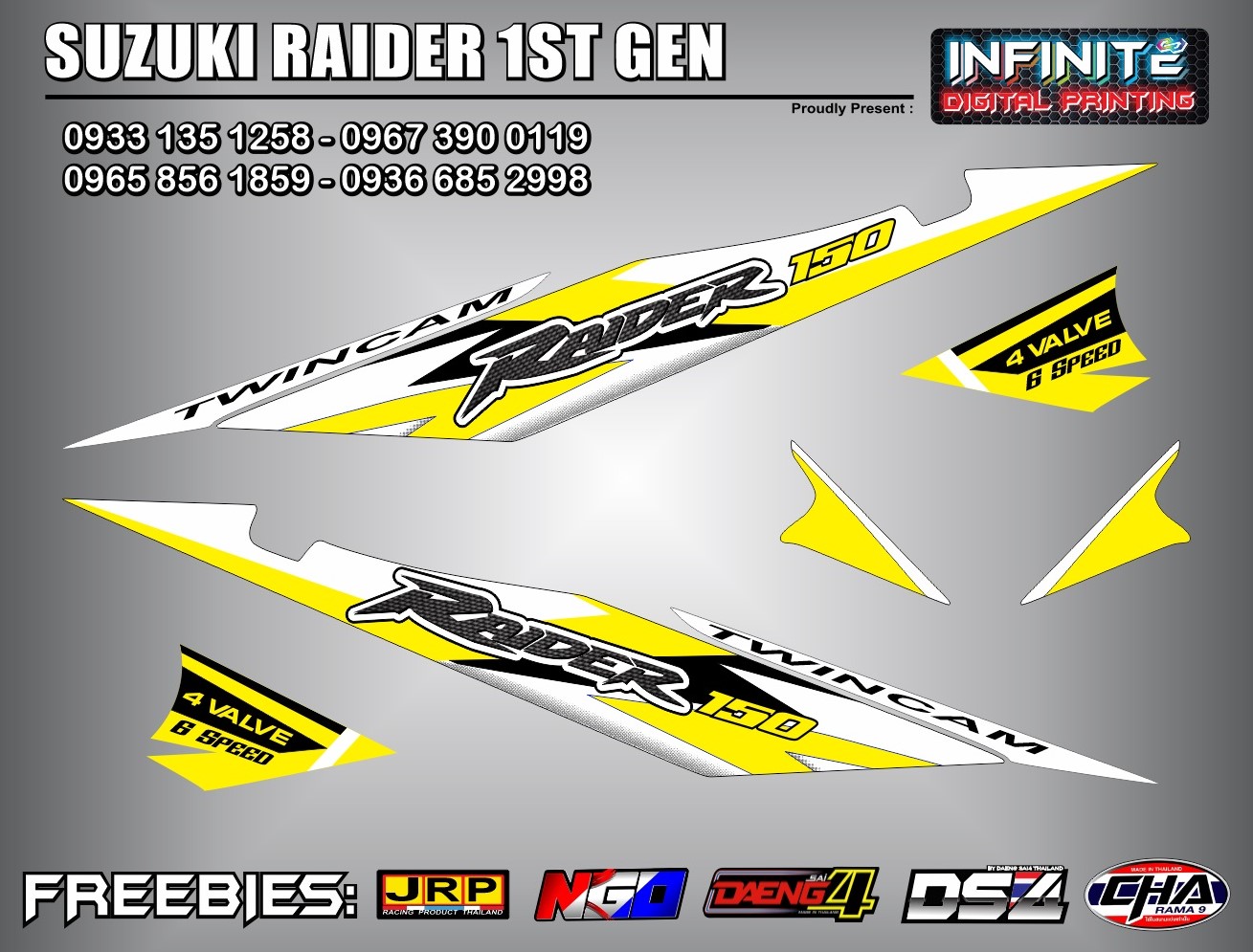 Suzuki Raider 150 1st Gen Decal Stock Design 8 Colours Lazada PH