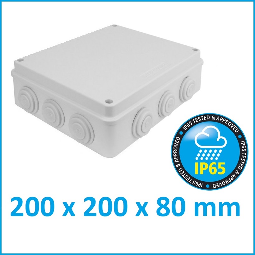 200x200x80mm IP65 Waterproof Outdoor Electrical CCTV Enclosure Square