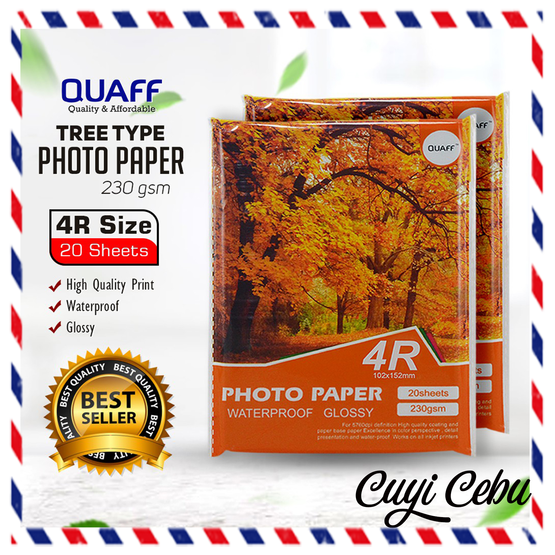 1pck Quaff Tree Type Photo Paper Glossy 230gsm 4R Size Cuyi Cebu