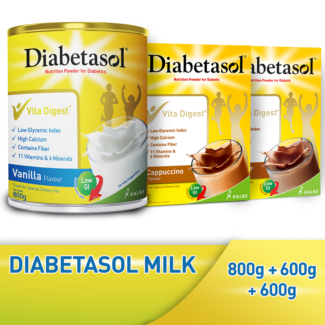 Diabetasol Milk For Diabetic Vanilla 800g Cappuccino 600g