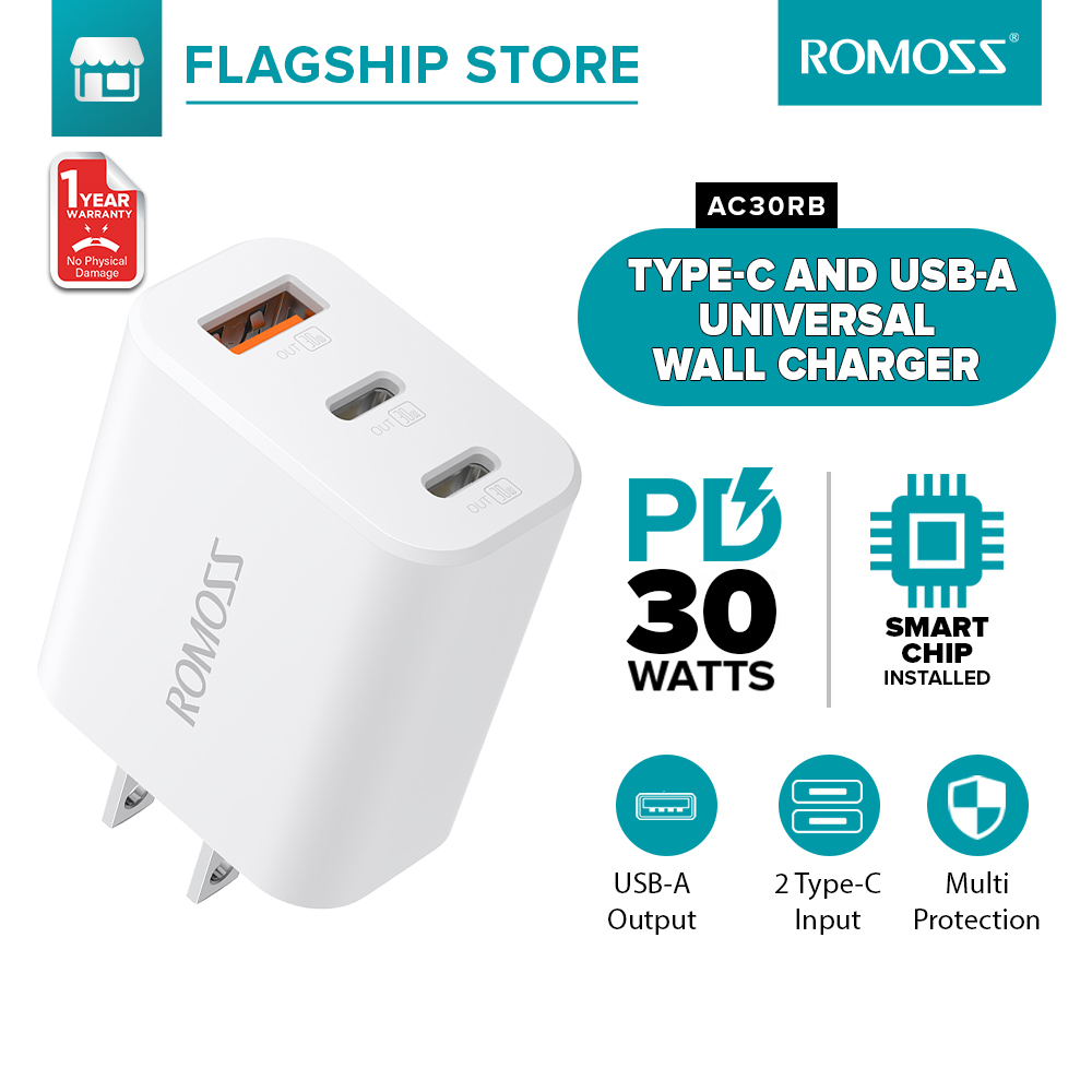 Romoss Ac T W Fast Charging Wall Charger Usb Type C Qc Pd