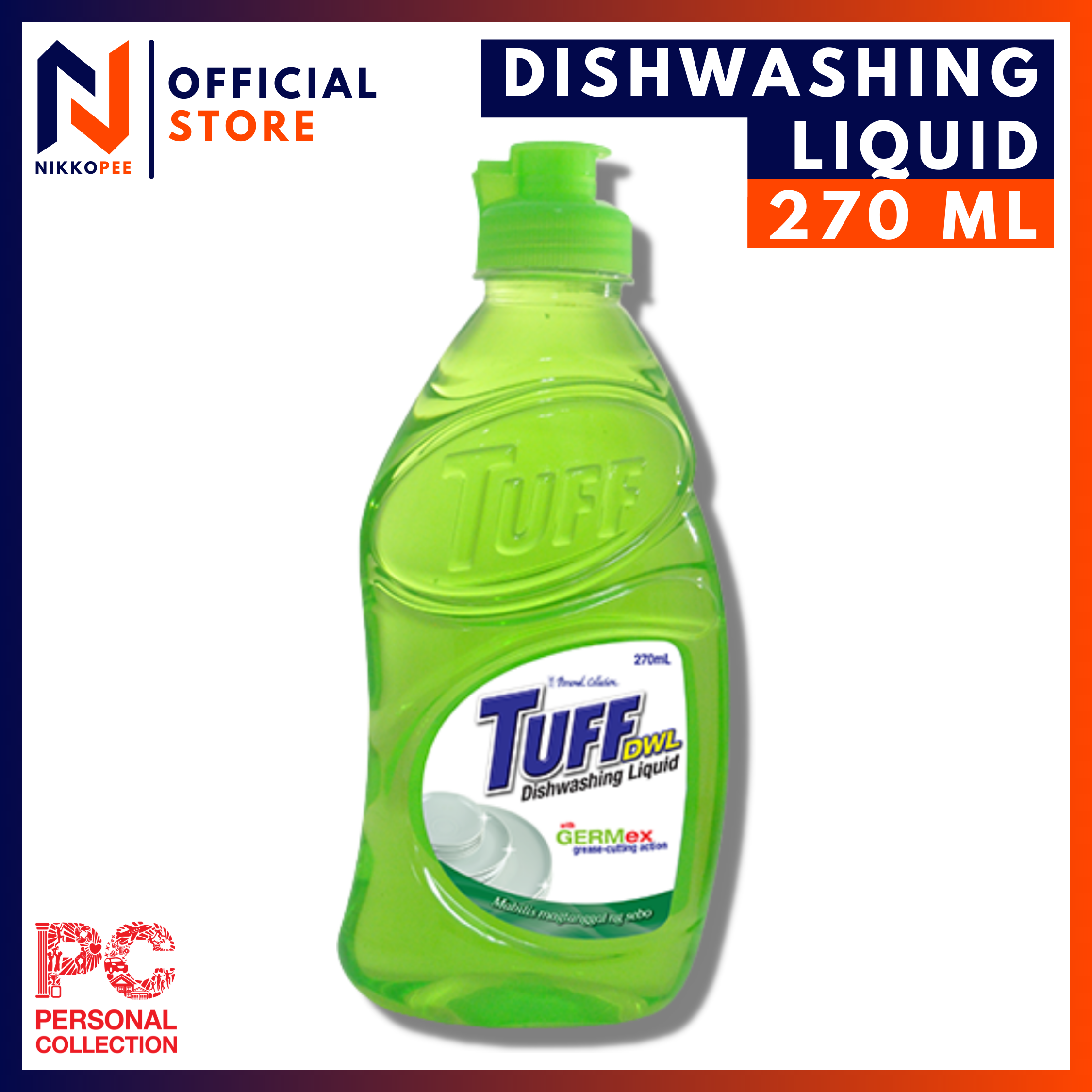 Tuff Dishwashing Liquid With Germex 270 ML NIKKOPEE X Personal